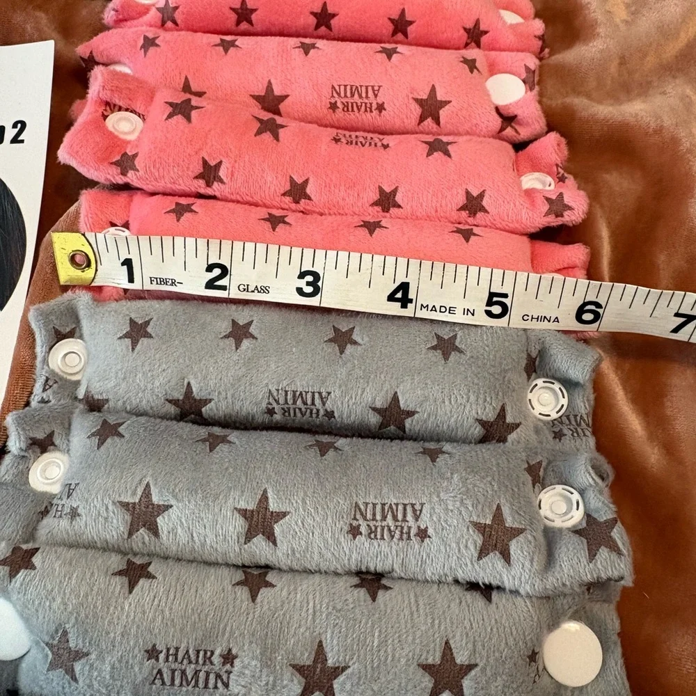 Star Print Soft Fabric Hair Rollers - Multicolor Set - Picture 2 of 6